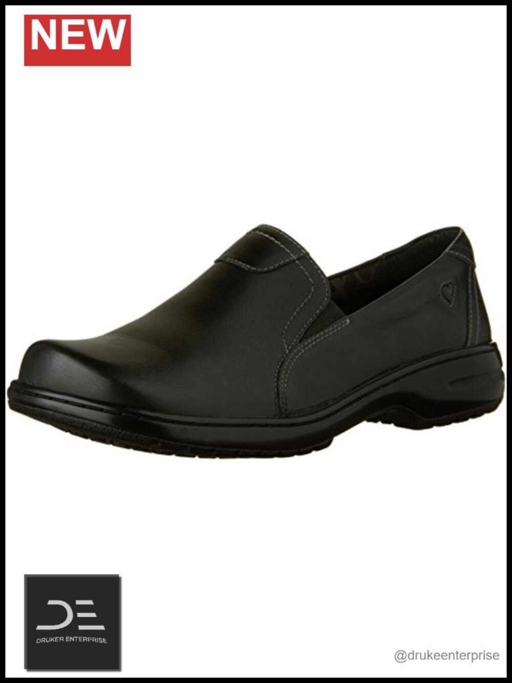 Women's Leather Slip-On Medical Clogs, Slip Resistant, Cushioned, Pull-On